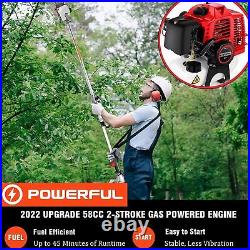 52CC 2-Stroke Gas Powered Pole Saw Split Shaft Chainsaw Pruner Trimmer up to 16