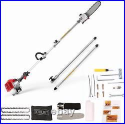 52CC 2-Stroke Gas Powered Pole Saw Split Shaft Chainsaw Pruner Trimmer up to 16