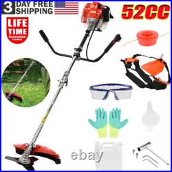 52cc 2-Cycle Gas Grass String Trimmer Straight Shaft Gas Weed Eater Brush Cutter