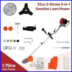 52cc 2-Cycle Gas Grass String Trimmer Straight Shaft Gas Weed Eater Lawn Mower
