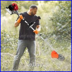 52cc 2-Cycle Gas Grass String Trimmer Straight Shaft Gas Weed Eater Lawn Mower