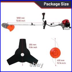52cc 2-Cycle Gas Grass String Trimmer Straight Shaft Gas Weed Eater Lawn Mower