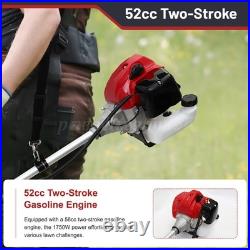 52cc 2-Cycle Gas Grass String Trimmer Straight Shaft Gas Weed Eater Lawn Mower