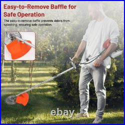 52cc 2-Cycle Gas Grass String Trimmer Straight Shaft Gas Weed Eater Lawn Mower