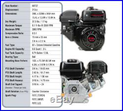 6.5 HP (212cc) OHV Horizontal Shaft Gas Engine EPA