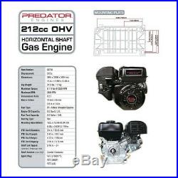 6.5 HP (212cc) OHV Horizontal Shaft Gas Engine EPA