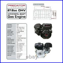 6.5 HP (212cc) OHV Horizontal Shaft Gas Engine EPA Go Carts/Mowers/Snow Blowers