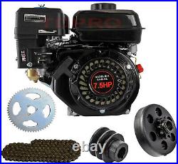 7HP 210cc OHV Horizontal Shaft Gas Engine Motor #35 Sprocket Clutch For Go Cart