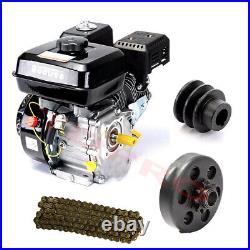 7HP 210cc OHV Horizontal Shaft Gas Engine Motor +Clutch for Go Kart Lawn Mower