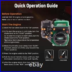 7HP 212cc Gas Engine, 4 Stroke OHV Horizontal Shaft Gasoline Engine, Shaft 3/