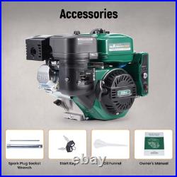 7HP 212cc Gas Engine, Electric Start 4 Stroke OHV Horizontal Shaft Gasoline E