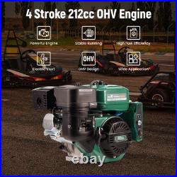 7HP 212cc Gas Engine, Electric Start 4 Stroke OHV Horizontal Shaft Gasoline E