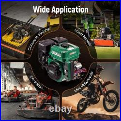 7HP 212cc Gas Engine, Electric Start 4 Stroke OHV Horizontal Shaft Gasoline E