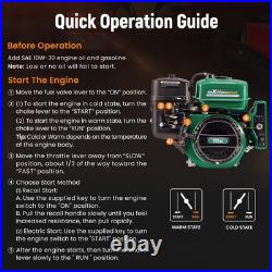 7HP 212cc Gas Engine, Electric Start 4 Stroke OHV Horizontal Shaft Gasoline E
