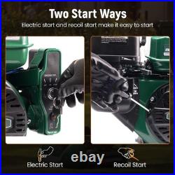 7HP 212cc Gas Engine, Electric Start 4 Stroke OHV Horizontal Shaft Gasoline E