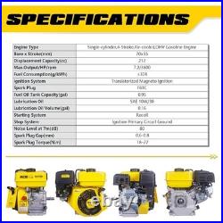 7HP 212cc Horizontal Shaft 4-Stroke OHV Gas Engine Motor with 3/4 inch 19mm