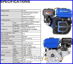 7HP Gas Engine Horizontal Shaft, 212cc 4 Stroke OHV Industrial Grade