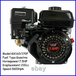 7HP Horizontal Shaft OHV Gas Engine Motor Fit Honda GX160 Air Cooled Pull Start