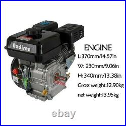 7.5HP 210cc OHV Horizontal Shaft Gas Engine Motor +420 Clutch + Chain for GX160