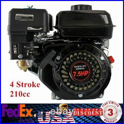 7.5HP Horizontal Shaft Gas Engine Motor For Honda GX160 Air Cooled Pull Start