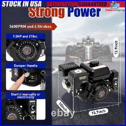 7.5HP OHV 3600RPM Electric Start Gasoline Engine Side Shaft Gas Go Kart Motor US