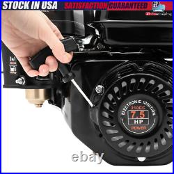 7.5HP OHV 3600RPM Electric Start Gasoline Engine Side Shaft Gas Go Kart Motor US