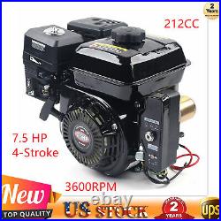 7.5 HP 4-Stroke Gas Engine Electric Start Go Kart Side Shaft Motor 212CC 3600RPM