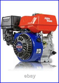 AlphaWorks Gas Engine 7HP 209cc Motor Horizontal 4 Stroke OHV Recoil Start Shaft