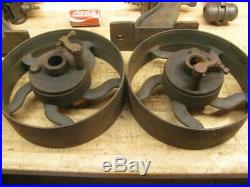 Antique Hit & Miss Gas Steam Engine Flat Belt Pulley Line Shaft Double Clutch