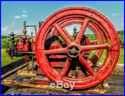 Antique Ohio Side Shaft Hit & Miss Gas Steam Hot Air Engine Motor Sandusky Old