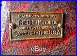 Antique Ohio Side Shaft Hit & Miss Gas Steam Hot Air Engine Motor Sandusky Old