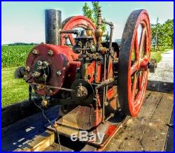 Antique Ohio Side Shaft Hit & Miss Gas Steam Hot Air Engine Motor Sandusky Old