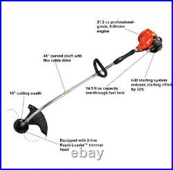 Curved Shaft Trimmer Gas Weed Eater Professional 21.2CC Rapid Loader Wacker ECHO