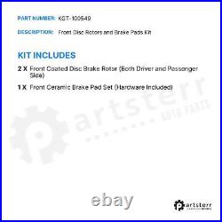 Front Coated Disc Brake Rotor Ceramic Pad Kit For 2015 Hyundai Sonata GAS engine