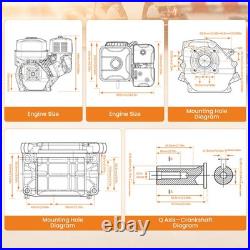 Gas Engine 212cc 7HP Horizontal Shaft OHV Recoil for Snowblower Water Pump