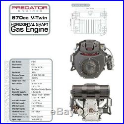 Gas Engine 22 HP (670cc) V-Twin Horizontal Shaft Gas Engine EPA