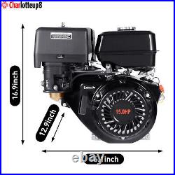 Gas Engine 4-Stroke 420cc 15HP OHV Horizontal Shaft Recoil Start Go Kart Motor