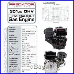 Gas Engine 8 HP 301cc OHV Horizontal Shaft Replacement California EPA Compliant