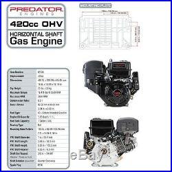 Gas Engine EPA 13 HP 420cc OHV Horizontal Shaft Multi-Use California Compliant