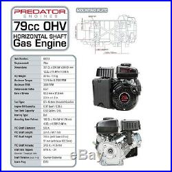 Gas Engine EPA 3 HP (79 cc) OHV Horizontal Shaft All Purpose Generators Pumps
