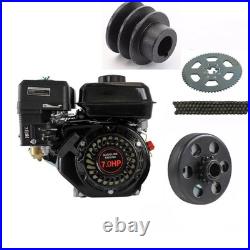 Gas Engine Motor 210cc 4-Stroke OHV 7HP Horizontal Shaft #35 Sprocket Chain ATV