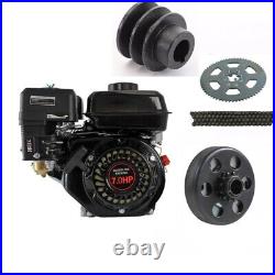 Gas Engine Motor 210cc 4-Stroke OHV 7HP Horizontal Shaft #35 Sprocket Chain kit