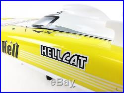 HellCat G30E 51FiberGlass Gas RC Boat Catamaran 30CC Engine ARTR Shaft Yellow