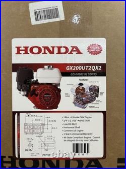 Honda GX200 Gas Engine, 5.5 HP @ 3600 RPM, 3/4 x 2-7/16 Shaft GX200UT2QX2