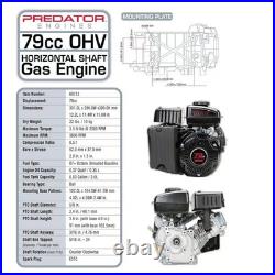 NEW PREDATOR 3 HP (79cc) OHV Horizontal Shaft Gas Engine, EPA