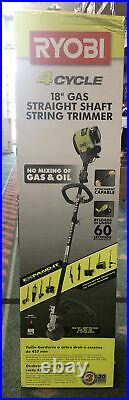 NEW Ryobi RY4CSS 4-Cycle 30cc Attachment Capable Straight Shaft Gas Trimmer