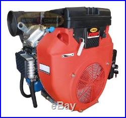 New 20 HP V-twin Gas Engine 614cc Electric Start 1-1/8 Side Shaft Small Motor