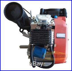 New 20hp V-twin Gas Engine 614cc Electric Start 1 Side Shaft Small Motor Mud