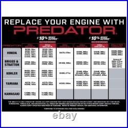 PREDATOR 3 HP (79cc) OHV Horizontal Shaft Gas Engine, EPA Iron Cylinder Lawn NEW