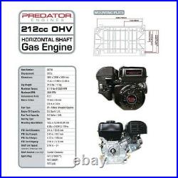 PREDATOR 6.5 HP (212cc) OHV Horizontal Shaft Gas Engine, EPA